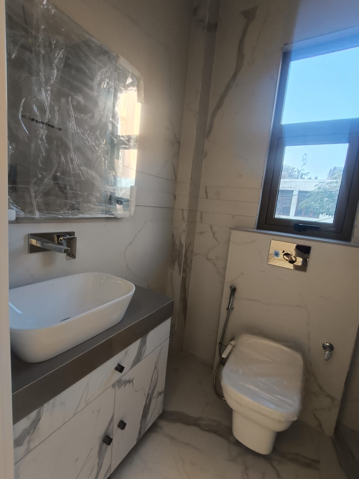 A newly constructed 150 sq yards 3 BHK builder floor on the 2nd floor in C2 Block Janakpuri with lift and stilt car parking.