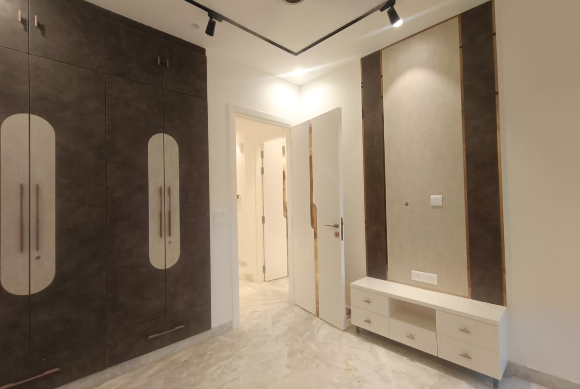 A newly constructed 150 sq yards 3 BHK builder floor on the 2nd floor in C2 Block Janakpuri with lift and stilt car parking.